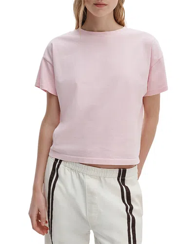 Rag & Bone Distressed Washed Kelly Boxy Tee In Pink
