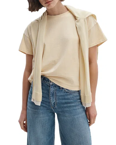 Rag & Bone Distressed Washed Kelly Boxy Tee In Neutral