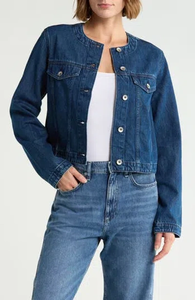 Rag & Bone Dora Crop Denim Jacket In Blue