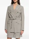 Rag & Bone Double-breasted Belted Jacket In Gray