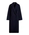 Rag & Bone Woman Coat Navy Size L Virgin Wool, Polyamide In Black