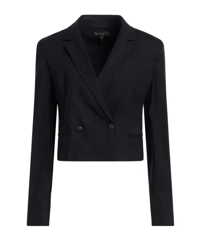 Rag & Bone Double-breasted Blazer In Black