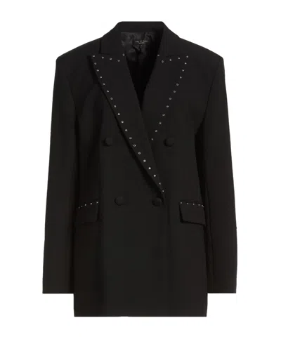 Rag & Bone Double-breasted Blazer In Black