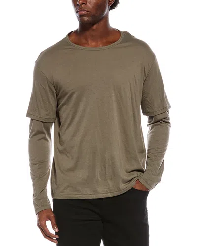 Rag & Bone Layered Pima Cotton-jersey T-shirt In Brown