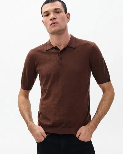 Rag & Bone Downing Lightweight Cashmere Polo In Brown