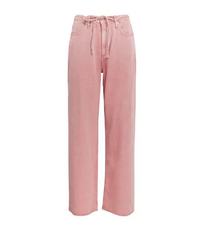 Rag & Bone Drawstring Phoebe Wide-leg Jeans In Pink