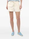Rag & Bone Off-white Featherweight Nolan Drawstring Denim Shorts In Neutral