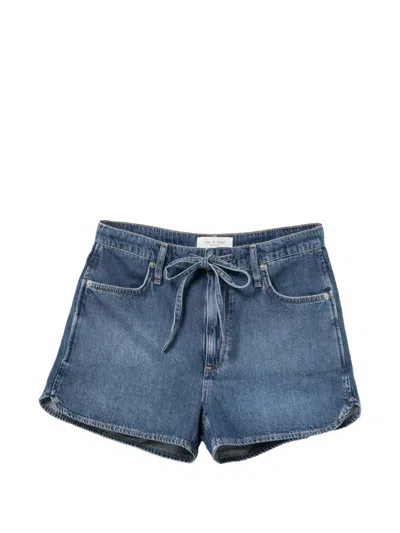 Rag & Bone Drawstring-fastening Denim Shorts In Blue