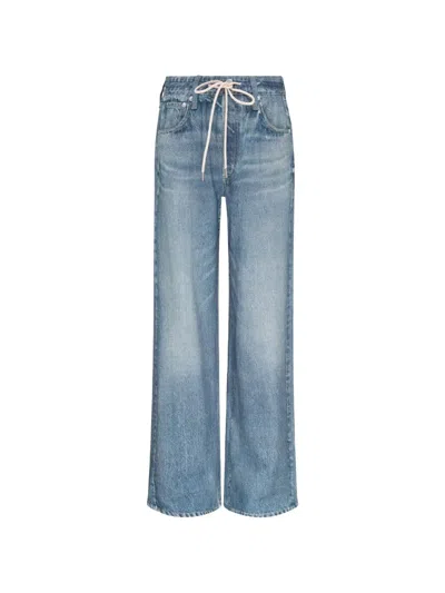 Rag & Bone Drawstring-waist Wide-leg Jeans In Multi