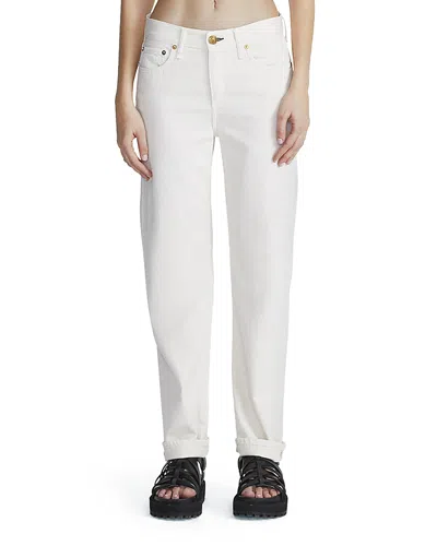 RAG & BONE RAG & BONE DRE FEATHERWEIGHT LOW RISE ANKLE STRAIGHT JEANS IN ECRU
