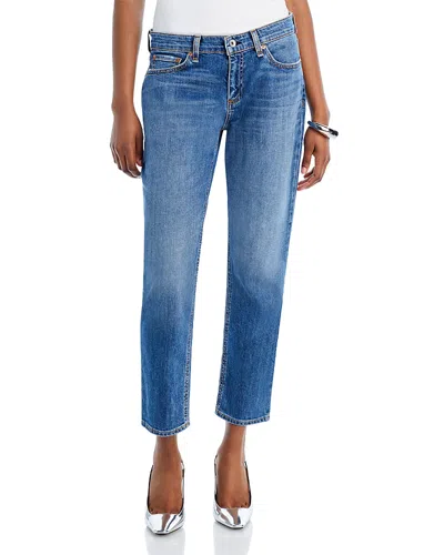 Rag & Bone Dre Low Rise Ankle Slim Boyfriend Jeans In Julienne In Blue