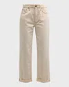 Rag & Bone Dre Featherweight Low Rise Ankle Straight Jeans In Ecru In Ecru