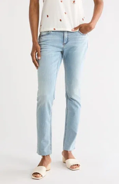 Rag & Bone Dre Low Rise Raw Hem Slim Boyfriend Jeans In Blue