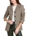 Rag & Bone Drew Italian Houndstooth Wool-blend Blazer In Brown