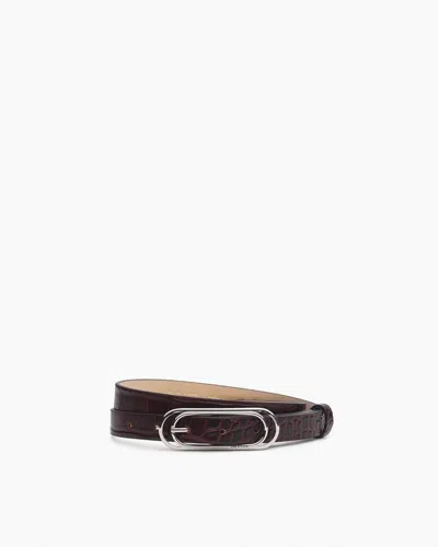 Rag & Bone Duo Rounded Rebound Embossed Leather Belt In Metallic