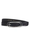 Rag & Bone Duo Rounded Rebound Leather Belt In Black