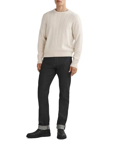 Rag & Bone Durham Herringbone Cashmere Crewneck Sweater In White