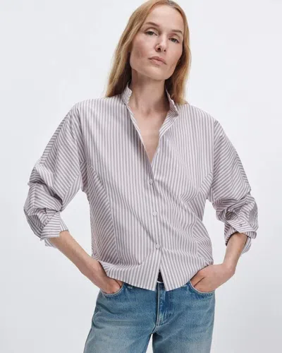 Rag & Bone Dustin Striped Poplin Shirt In Gray