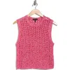Rag & Bone Edie Open Stitch Sweater Vest In Pink