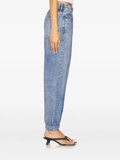 Rag & Bone Elastic-cuff Acid-wash Jeans In Blue