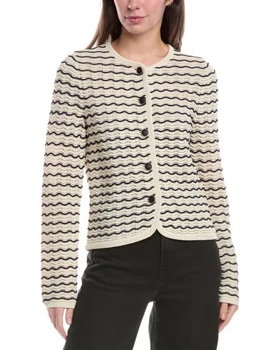 Rag & Bone Elisa Stripe Cardigan In White