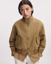 Rag & Bone Eliza Canvas Bomber Jacket In Neutral