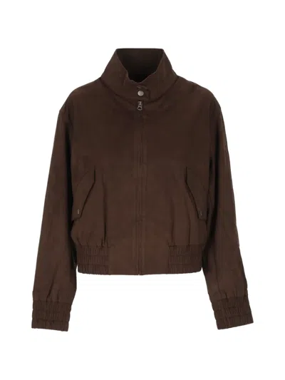 Rag & Bone Eliza Elasticated-trim Jacket In Brown