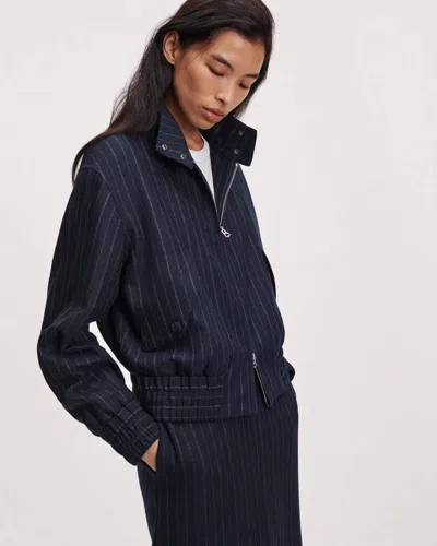 Rag & Bone Eliza Striped Bomber Jacket In Navy Multi