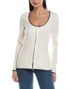 Rag & Bone Ella Scoop Neck Zip-up Wool-blend Cardigan In White