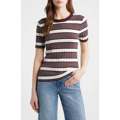 Rag & Bone Ellen Stripe Short Sleeve Sweater In Multi