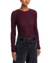 Rag & Bone Ellie Lace Long Sleeve Tee In Burgundy