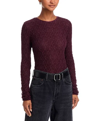 Rag & Bone Ellie Lace Long Sleeve Tee In Burgundy