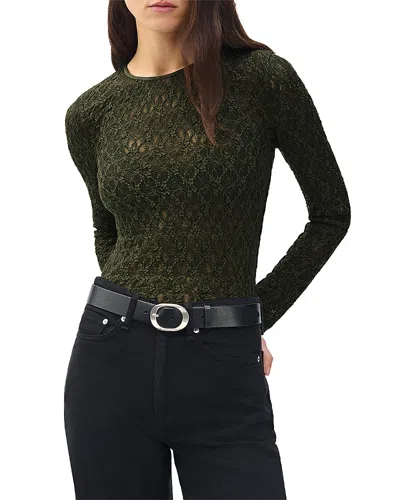 Rag & Bone Ellie Lace Long Sleeve Tee In Green