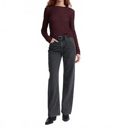 Rag & Bone Ellie Lace Long Sleeve Tee In Bordeaux In Burgundy