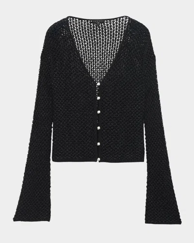 RAG & BONE ELLIE OPEN-KNIT V-NECK CARDIGAN