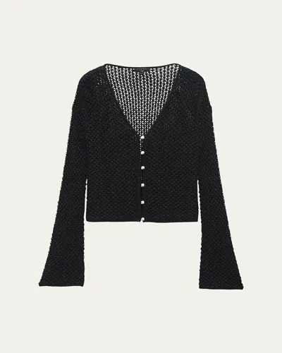 RAG & BONE ELLIE OPEN-KNIT V-NECK CARDIGAN