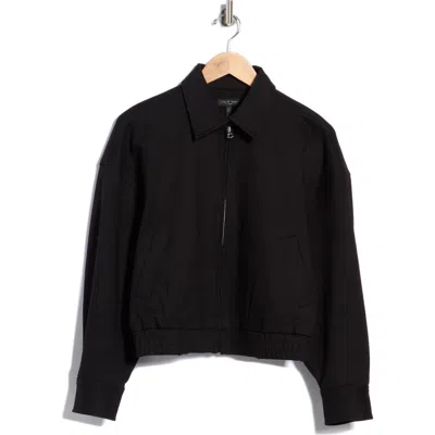Rag & Bone Ellis Ponte Bomber Jacket In Black