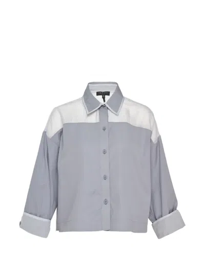 Rag & Bone Elly Panelled Long-sleeve Shirt In Gray