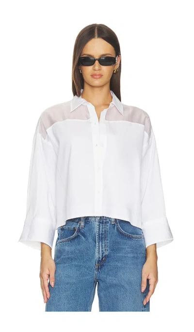 Rag & Bone Elly Short Sleeve Shirt In White