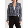 Rag & Bone Elvy Double Breasted Crop Tweed Blazer In Multi
