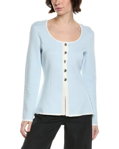 Rag & Bone Ema Scoop Neck Cardigan In Blue