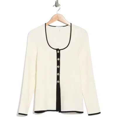 Rag & Bone Ema Scoop Neck Cardigan In White