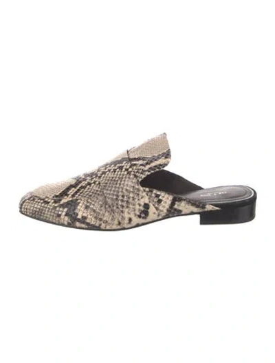 Pre-owned Rag & Bone Embossed Leather Animal Print Mules In Neutrals