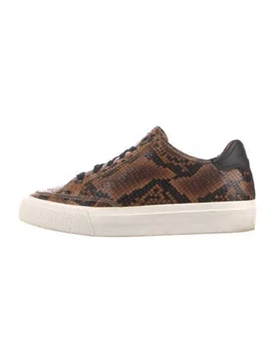 Pre-owned Rag & Bone Embossed Leather Animal Print Sneakers In Brown