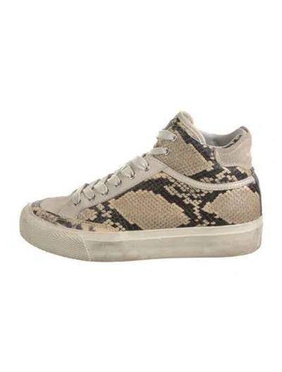 Pre-owned Rag & Bone Embossed Leather Animal Print Sneakers In Neutrals