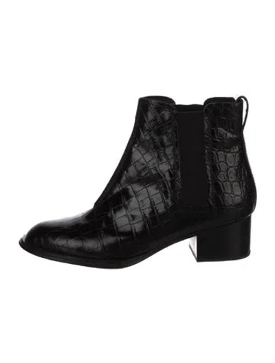 Pre-owned Rag & Bone Embossed Leather Chelsea Boots In Black