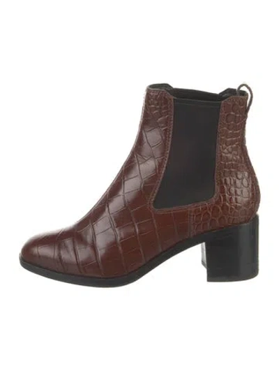 Pre-owned Rag & Bone Embossed Leather Chelsea Boots In Brown