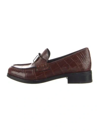 Pre-owned Rag & Bone Embossed Leather Loafers In Brown