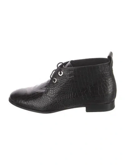 Pre-owned Rag & Bone Embossed Leather Printed Sneakers In Black