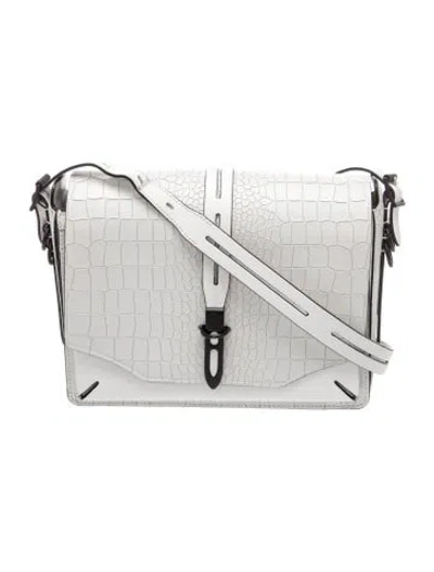 Pre-owned Rag & Bone Embossed Leather Shoulder Bag In White
